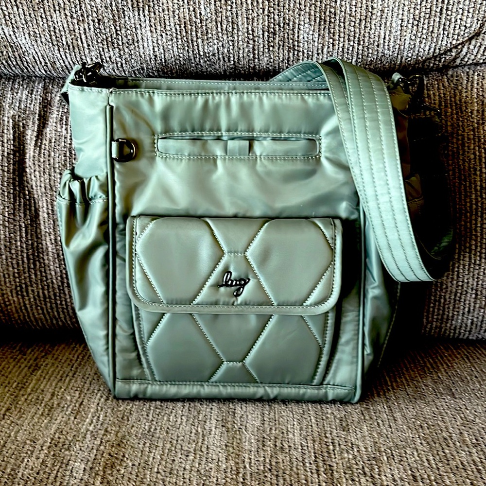 Beautiful Sage Green Lug Toss Crossbody Bag